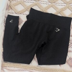 Gymshark Black High-Waisted Leggings with Subtle Logo